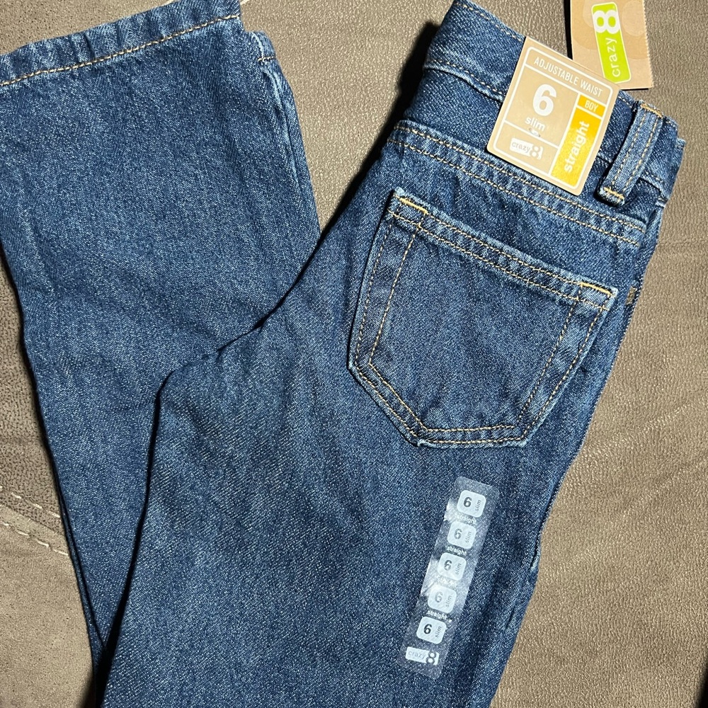 🆕️NWT/Crazy8 Boy's / Adjustable Waist / Straight /6 Slim Fit Jeans